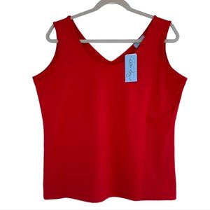 New Clear Sky Tango Red Women's Tank Top Reversible Neckline Size 1X